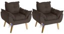 Ver imagem 1 de Kit 2 Poltronas Decorativas Opala Suede Marrom Smf Decor
