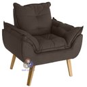 Ver imagem 2 de Kit 2 Poltronas Decorativas Opala Suede Marrom Smf Decor