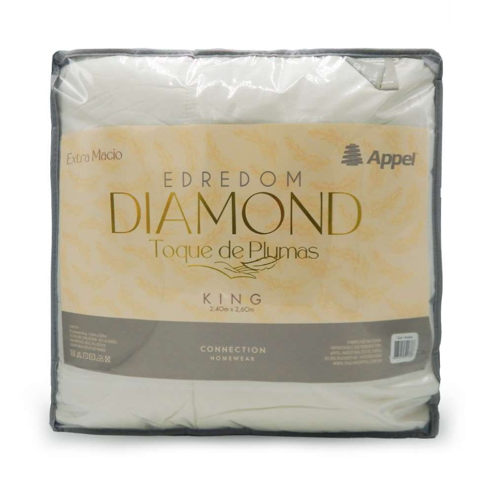 Edredom Diamond Toque Plumas King 2,40x2,60 - Appel - Chumbo - 4