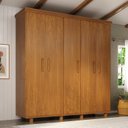 Ver imagem 1 de Guarda-Roupa Ibiza 5 Portas Madeira Maciça Marrom/Mogno Mel
