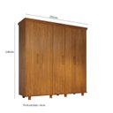 Ver imagem 4 de Guarda-Roupa Ibiza 5 Portas Madeira Maciça Marrom/Mogno Mel