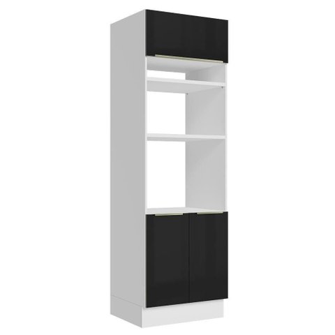 Torre Quente 70 Cm 3 Portas Branco/preto Lux Madesa Branco/preto