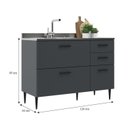 Ver mais imagens de Cozinha Modulada 4 Peças 10 Portas e 2 Gavetas Bárbara 