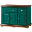 Ver imagem 2 de Balcão Manchester 3 Portas 2 Gavetas 89 X 132 X 45 Cm (a X L X P) - Cor Verde Musgo/imbuia Glazer