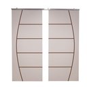 Ver imagem 1 de Porta Dupla Branco Prime Frisada Kit Alumínio F04 - 210x180
