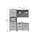 Ver imagem 3 de Cozinha Completa Imperatriz 3 Peças (1 Aéreo + 1 Balcão + 1 Paneleiro) C6p43 Freijo/off White -