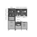Ver imagem 4 de Cozinha Completa Imperatriz 3 Peças (1 Aéreo + 1 Balcão + 1 Paneleiro) C6p43 Freijo/off White -