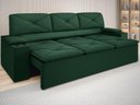 Ver imagem 1 de Sofá com Porta Copos Retrátil e Reclinável Pop 2,05m Velosuede Verde - Netsofas