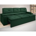 Ver imagem 1 de Sofá com Porta Copos Retrátil e Reclinável Pop 2,05m Velosuede Verde - Netsofas