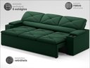 Ver imagem 3 de Sofá com Porta Copos Retrátil e Reclinável Pop 2,05m Velosuede Verde - Netsofas