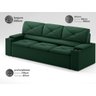 Sofá com Porta Copos Retrátil e Reclinável Pop 2,05m Velosuede Verde - Netsofas - 2