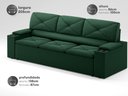 Ver imagem 2 de Sofá com Porta Copos Retrátil e Reclinável Pop 2,05m Velosuede Verde - Netsofas