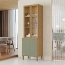 Ver imagem 1 de Cristaleira Colors 4 Portas 100% Mdf com Vidro Freijó/alecrim - Kits Paraná