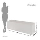 Ver imagem 4 de Baú Banco em MDF/MDP 135x44,5x38,5cm Luca Branco