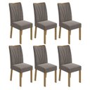 Ver imagem 1 de Conjunto 6 cadeiras Apogeu Amêndoa/suede Bege - Móveis Lopas