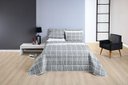 Ver imagem 2 de Conjunto Cama Casal King Size Xadrez 200 Fios Dupla Face Toque de Seda