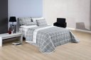 Ver imagem 1 de Conjunto Cama Casal King Size Xadrez 200 Fios Dupla Face Toque de Seda