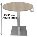 Ver imagem 5 de Mesa Quadrada Alpha Inox Prata 73,50 Cm (altura) Tampo Mdp Redondo 80 Cm Nogueira Casablanca (larg)