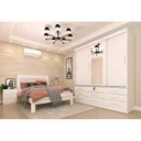 Ver imagem 1 de Quarto Completo Guarda Roupa 3 Portas Cama Casal e Mesa de Cabeceira 3 Gavetas Chicago