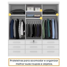 Quarto Completo Guarda Roupa 3 Portas Cama Casal e Mesa de Cabeceira 3 Gavetas Chicago  - 9