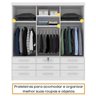 Quarto Completo Guarda Roupa 3 Portas Cama Casal e Mesa de Cabeceira 3 Gavetas Chicago  - 9