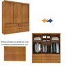 Quarto Completo Guarda Roupa 3 Portas Cama Casal e Mesa de Cabeceira Chicago  - 6