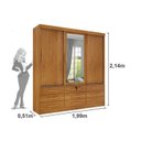 Ver imagem 5 de Quarto Completo Guarda Roupa 3 Portas Cama Casal e Mesa de Cabeceira Chicago Cinamomo