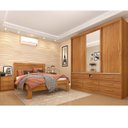 Ver imagem 1 de Quarto Completo Guarda Roupa 3 Portas Cama Casal e Mesa de Cabeceira Chicago Cinamomo