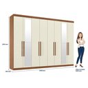 Ver imagem 2 de Guarda Roupa Casal 8 Portas 4 Gavetas Master New com Espelho e Cômoda Marabá com Espelho Jatobá