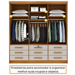 Quarto Completo Guarda Roupa 3 Portas Cama Casal e Mesa de Cabeceira Chicago  - 9
