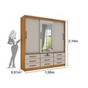 Ver imagem 5 de Quarto Completo Guarda Roupa 3 Portas Cama Casal e Mesa de Cabeceira Chicago 