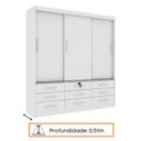 Ver imagem 6 de Quarto Completo Roupeiro 3 Portas, Cama Casal e Mesa de Cabeceira 3 Gavetas Chicago 