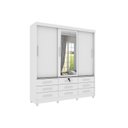 Ver imagem 4 de Quarto Completo Roupeiro 3 Portas, Cama Casal e Mesa de Cabeceira 3 Gavetas Chicago 