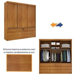 Quarto Completo Roupeiro 3 Portas, Cama Casal e Mesa de Cabeceira Chicago  - 11