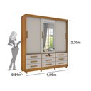 Ver imagem 5 de Quarto Completo Roupeiro 3 Portas, Cama Casal e Mesa de Cabeceira Chicago