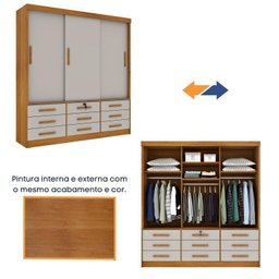 Quarto Completo Roupeiro 3 Portas, Cama Casal e Mesa de Cabeceira Chicago  - 11