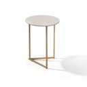 Ver imagem 5 de Mesa Lateral Pé de Ferro Estilo Industrial Dourado/off White