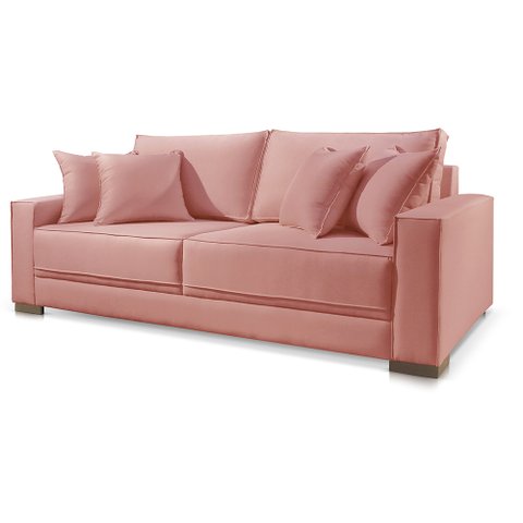 Sofá Living 3 Lugares Hotello Veludo Rose 2,00m