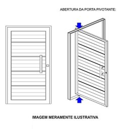 Porta de Alumínio Pivotante Com Puxador Lado Direito 210x90cm Preto Allo Esquadrias - 3