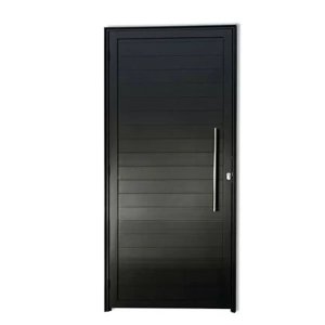 Porta de Alumínio Pivotante Com Puxador Lado Direito 210x90cm Preto Allo Esquadrias