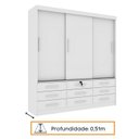 Ver imagem 5 de Quarto Completo Roupeiro 3 Portas, Cama Casal e Mesa de Cabeceira 3 Gavetas Chicago 