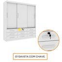 Ver imagem 6 de Quarto Completo Roupeiro 3 Portas, Cama Casal e Mesa de Cabeceira 3 Gavetas Chicago Neve