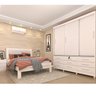 Quarto Completo Roupeiro 3 Portas, Cama Casal e Mesa de Cabeceira 3 Gavetas Chicago  - 1