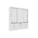 Ver imagem 3 de Quarto Completo Roupeiro 3 Portas, Cama Casal e Mesa de Cabeceira 3 Gavetas Chicago 