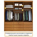 Ver imagem 4 de Quarto Completo Roupeiro 3 Portas, Cama Casal e Mesa de Cabeceira Chicago Cinamomo