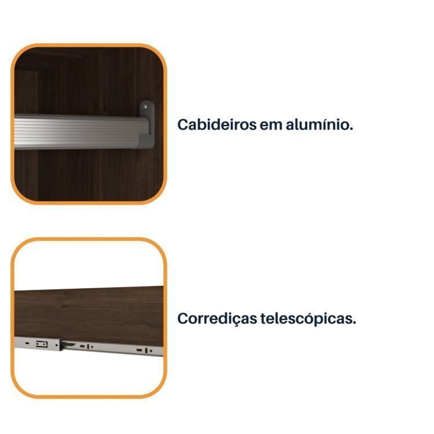 Quarto Completo Roupeiro 3 Portas, Cama Casal e Mesa de Cabeceira Chicago Tcil Móveis - 11