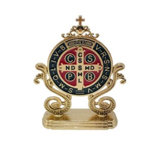 Enfeite Mesa ou Carro Medalha de São Bento Dourado