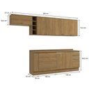 Ver imagem 2 de Armário de Cozinha Completa 3 Gavetas 100% Mdf 300cm Nogueira Celeste Kappesberg