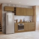 Ver imagem 5 de Armário de Cozinha Completa 3 Gavetas 100% Mdf 300cm Nogueira Celeste Kappesberg