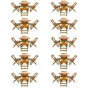 Ver imagem 1 de Kit 10 Jogos De Mesa Dobravel Com 4 Cadeiras Tampo Redondo 70X70 Mel - Amarelo